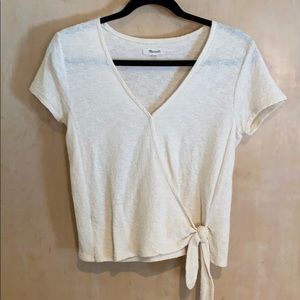 Madewell linen tie front top